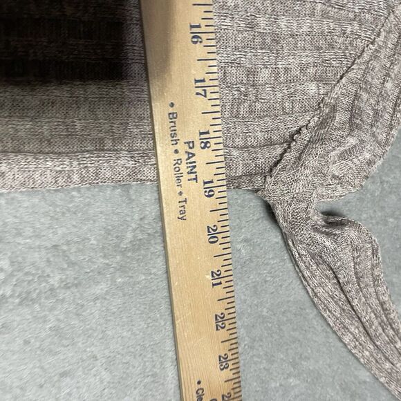 Free People Top Womens XS Beige Ribbed‎ Boxy Fit Distressed Lightweight Boho - Picture 4 of 7